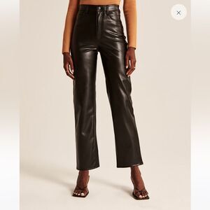 Abercrombie & Fitch Vegan Leather Ankle Straight Pant